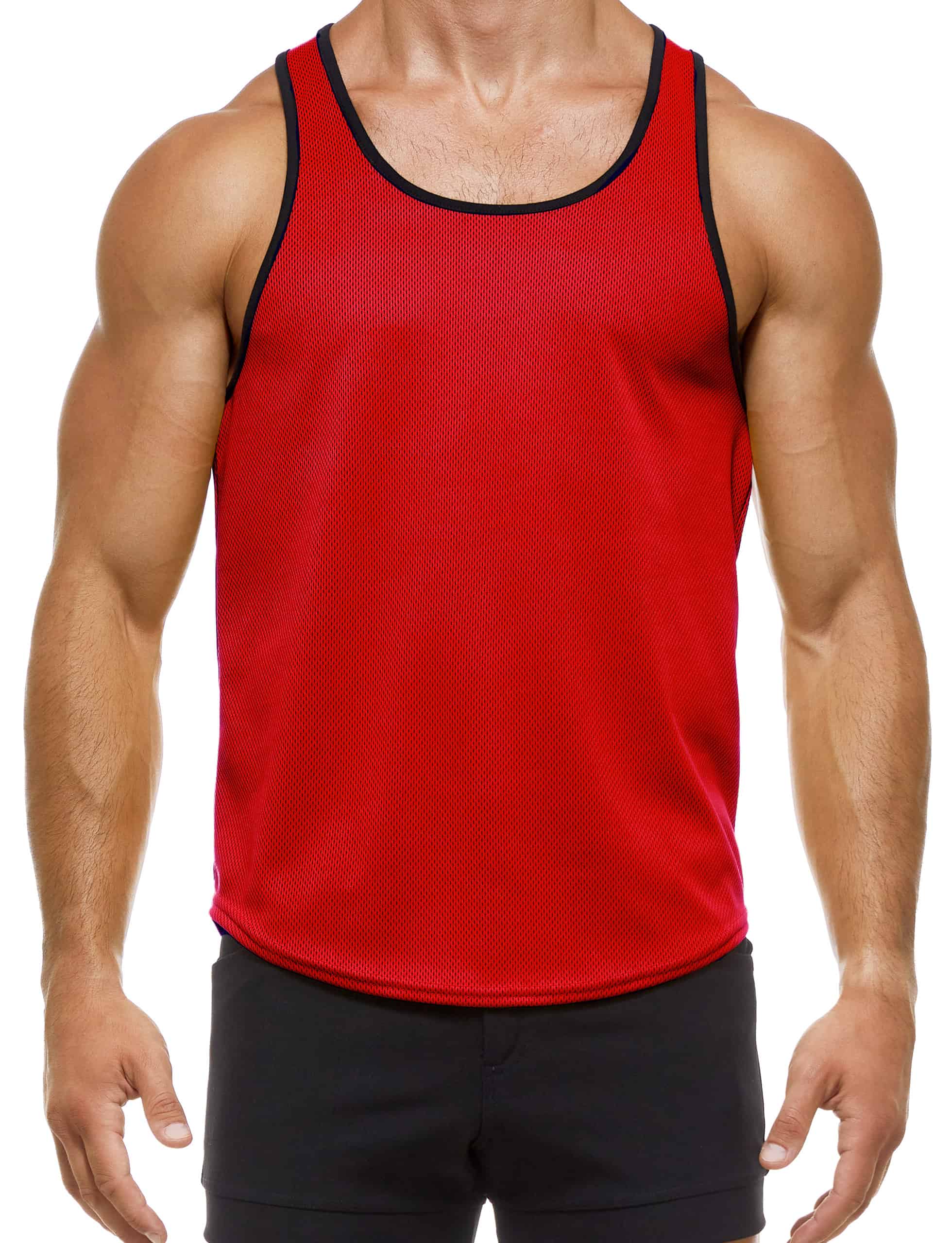 Gary Majdell Sport Men's Rice Mesh Solid Bodybuilding Gym Running Workout Shorts 